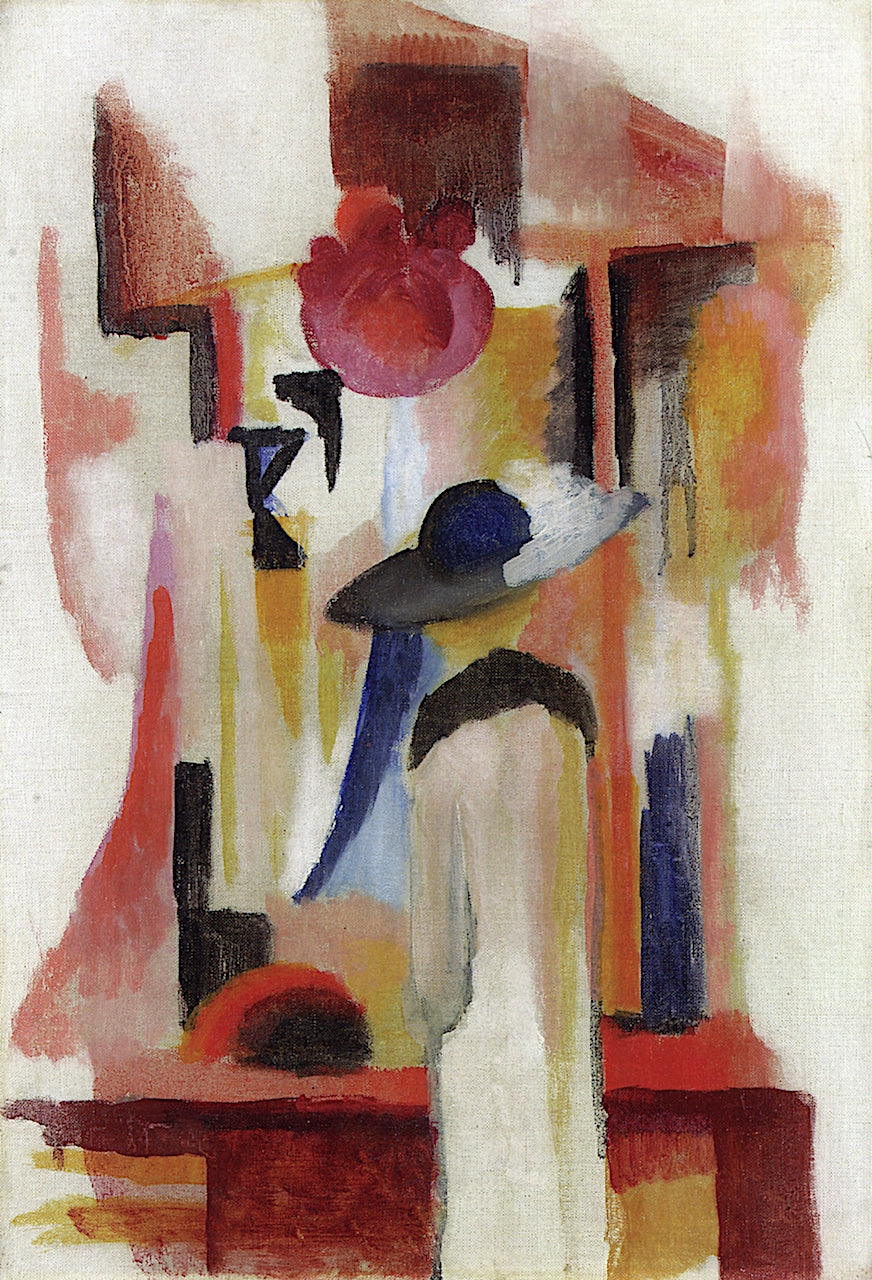 Studying a Lighted Window, vintage artwork by August Macke, 12x8" (A4) Poster