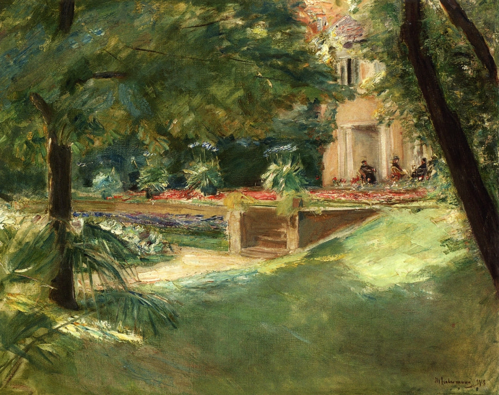 Blick auf die Blumenterasse im Wannseegarten Nach Sudwesten, vintage artwork by Max Liebermann, 12x8" (A4) Poster