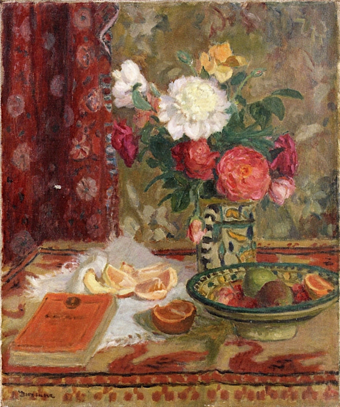 Still Life with Bouquet of Roses by Eugene-Antoine Durenne,A3(16x12")Poster