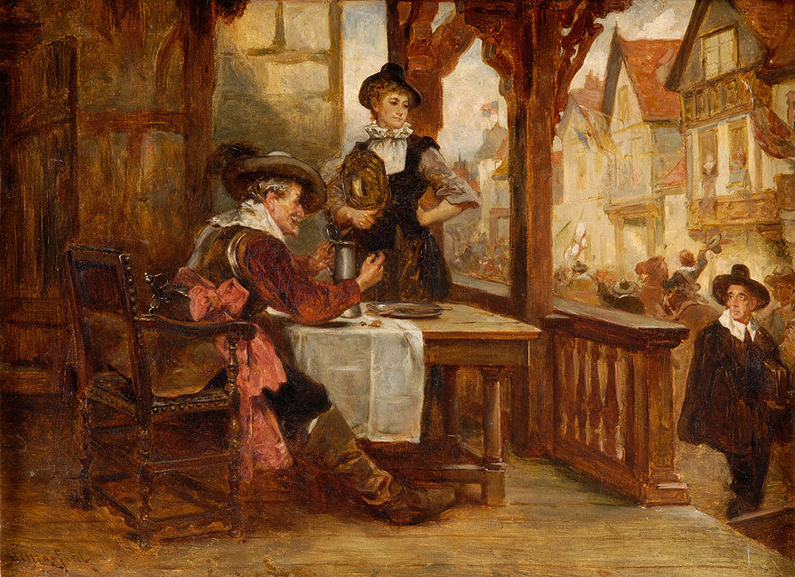 A Good Meal, vintage artwork by Robert Alexander Hillingford, 12x8" (A4) Poster