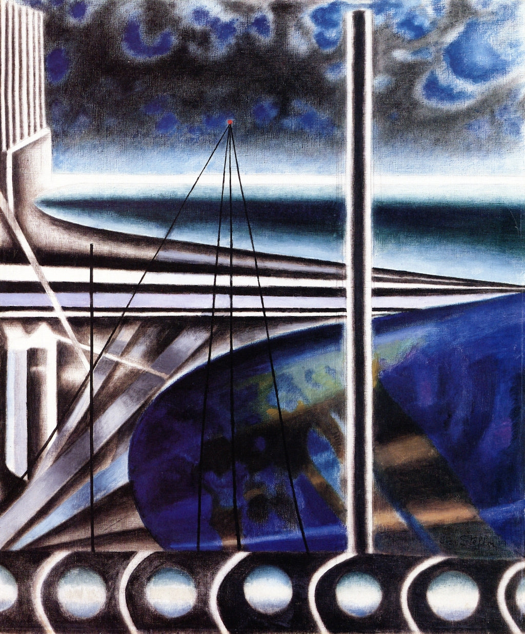Metropolitan Port, vintage artwork by Joseph Stella, 12x8" (A4) Poster