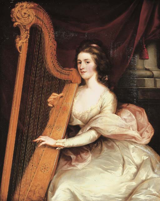 Portrait of Lady Jane Mildmay, vintage artwork by John Francis Rigaud, 12x8" (A4) Poster