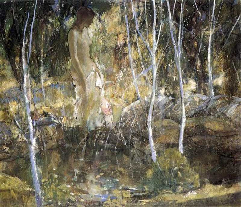 Bather, vintage artwork by Richard Edward Miller, 12x8" (A4) Poster