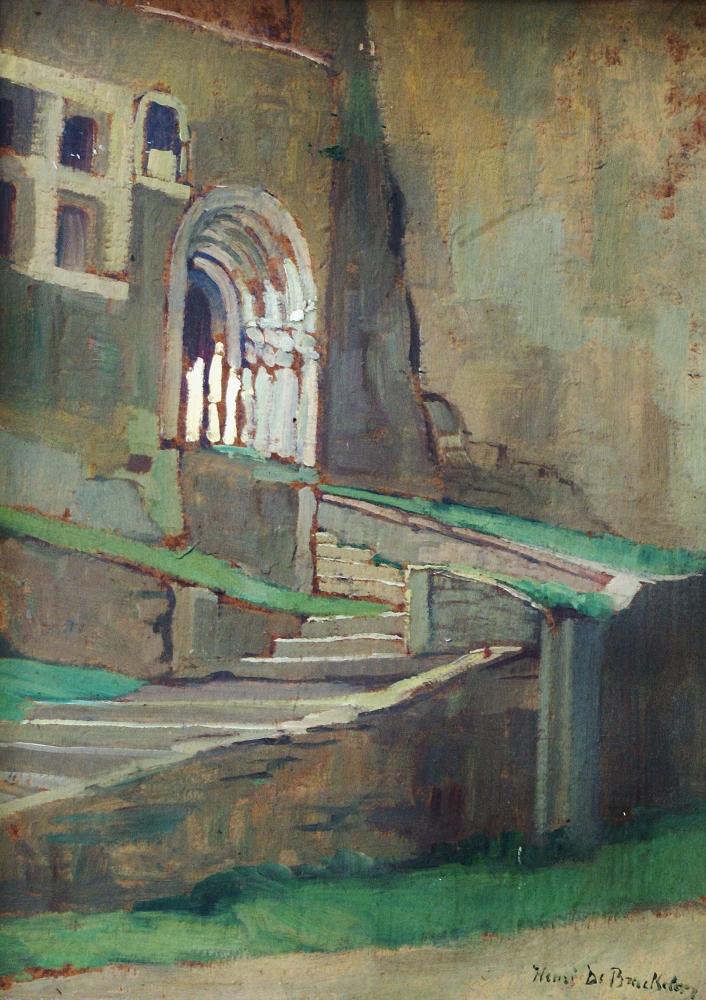 The Gotic Gate, vintage artwork by Henri de Braekeleer, 12x8" (A4) Poster