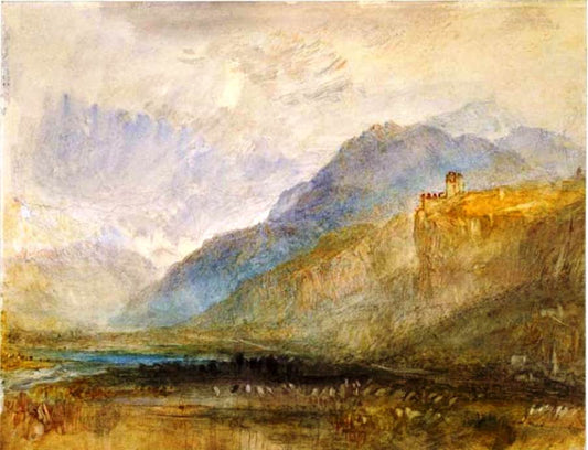 Alpine landscape, vintage artwork by Joseph Mallord William Turner, 12x8" (A4) Poster