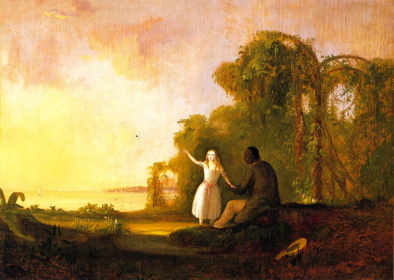 Uncle Tom and LIttle Eva, vintage artwork by Robert Seldon Duncanson, 12x8" (A4) Poster