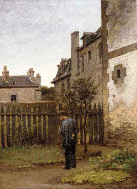 In the Backyard, vintage artwork by William Morris Hunt, 12x8" (A4) Poster