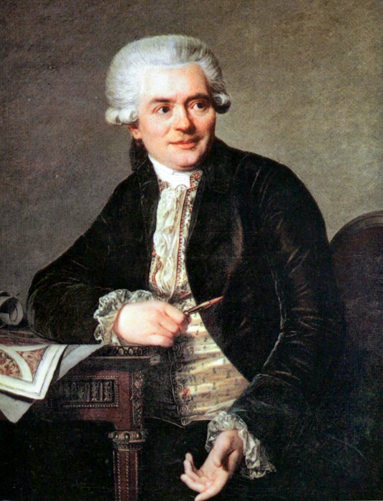 Portrait of Jean Henri Riesener (1734-1806), vintage artwork by Antoine Vestier, 12x8" (A4) Poster
