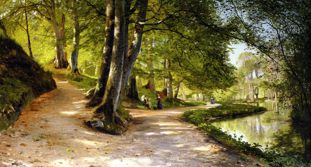 The Red Umbrella by Peder Mork Monsted,A3(16x12")Poster