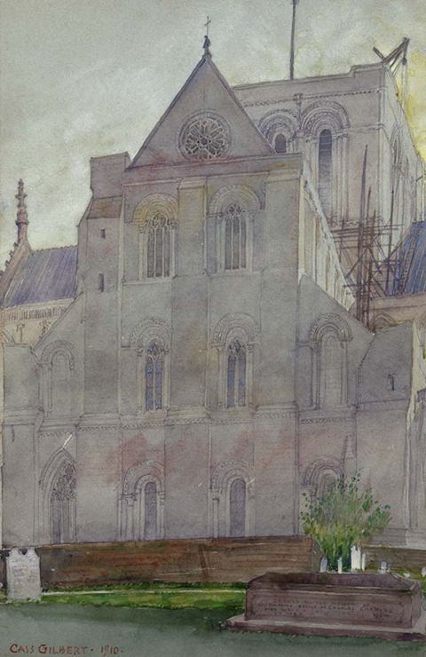 North Transept, Winchester Cathedral, England, vintage artwork by Cass Gilbert, 12x8" (A4) Poster