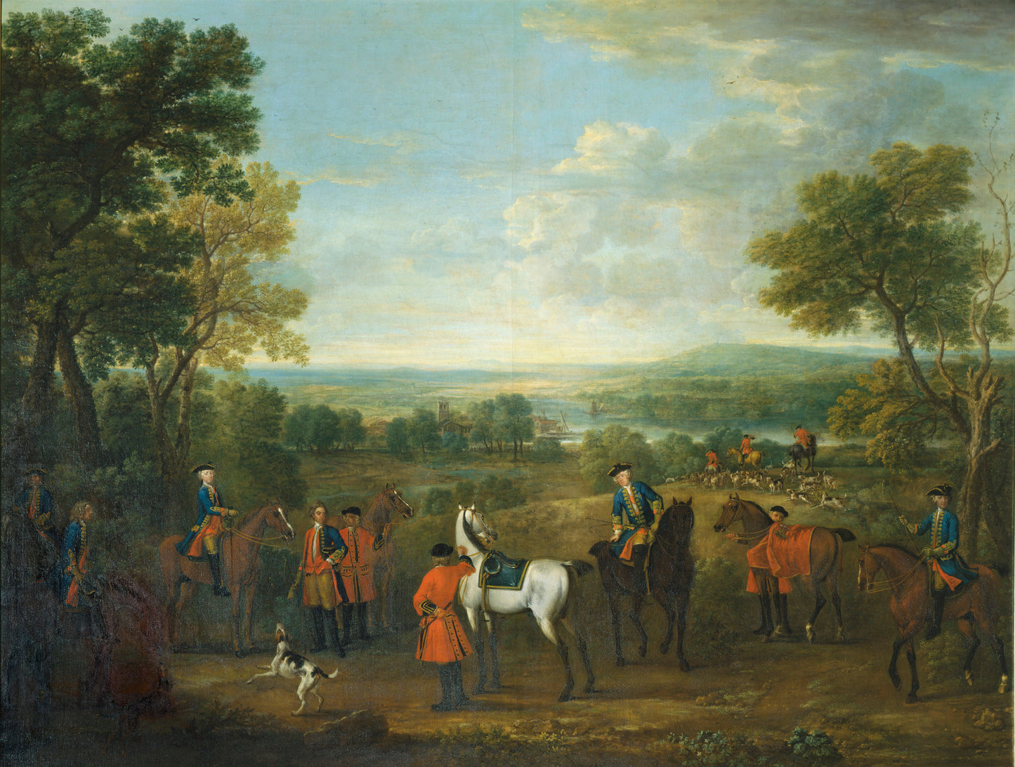 Frederick, Prince of Wales (1707-1751) in the Hunting Field, vintage artwork by John Wootton, 12x8" (A4) Poster
