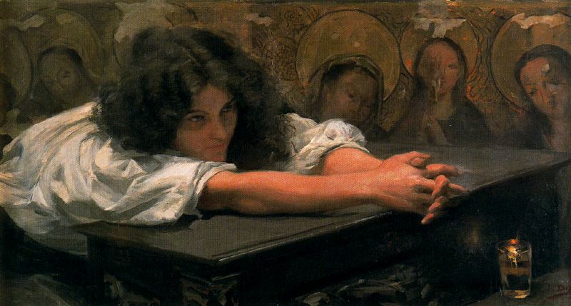 Muchacha echada by Ignacio Díaz Olano,A3(16x12")Poster