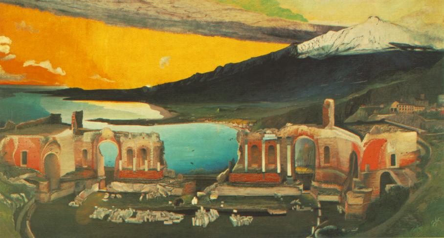 f the Greek Theatre in Taormina by Tivadar Csontvary Kosztka,A3(16x12")Poster