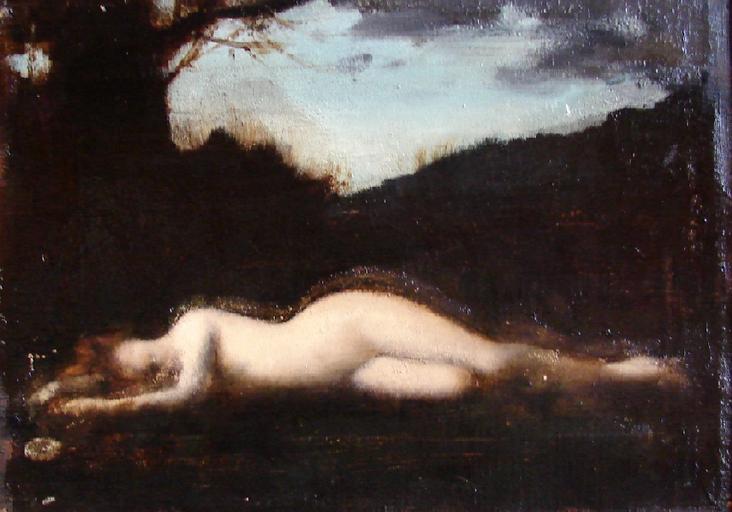 by blis changee en source, vintage artwork by Jean-Jacques Henner, 12x8" (A4) Poster
