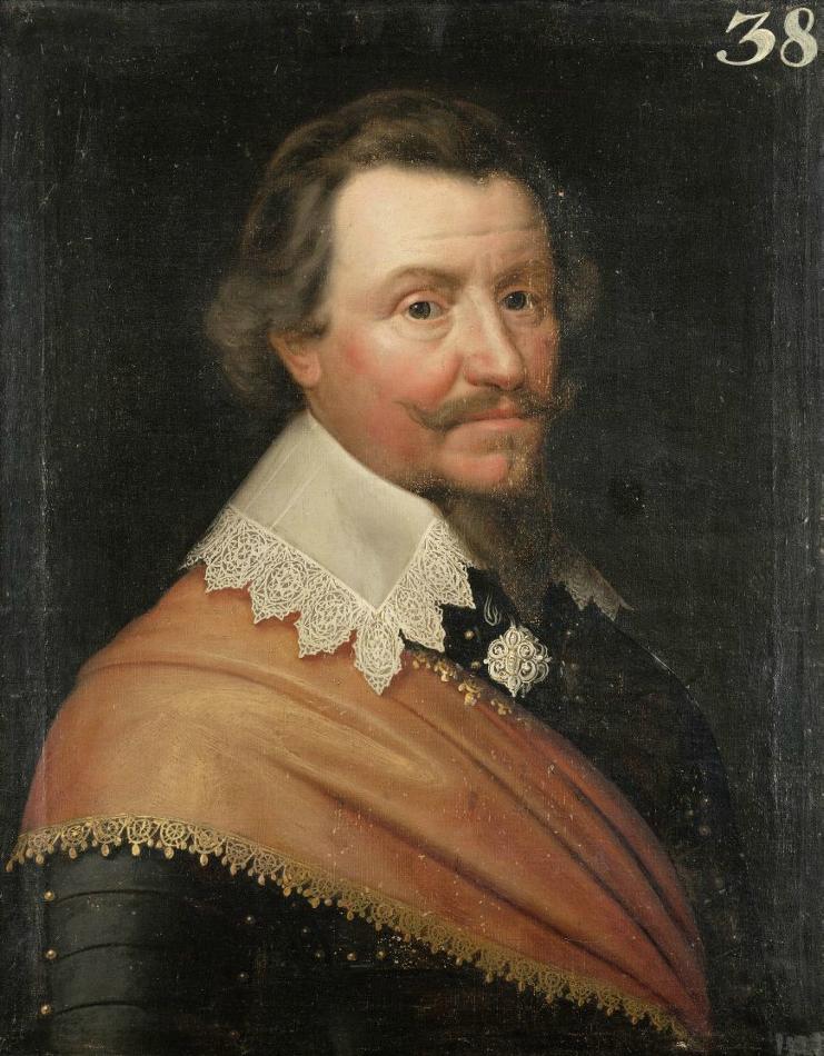 Portrait of Ernst Casimir Count of Nassau, vintage artwork by Jan van Teylingen, 12x8" (A4) Poster