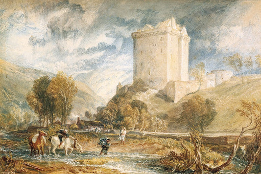 Borthwick Castle, vintage artwork by Joseph Mallord William Turner, 12x8" (A4) Poster