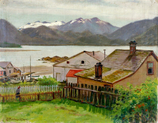 In the Old Quarter, Sitka, 1900, vintage artwork by Theodore J. Richardson, 12x8" (A4) Poster