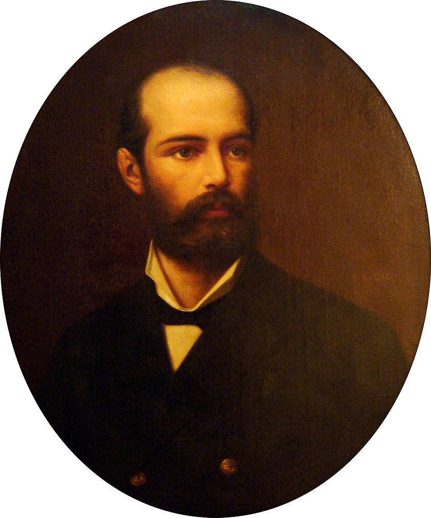 Portrait of Arturo Prat, vintage artwork by Manuel Antonio Caro, 12x8" (A4) Poster