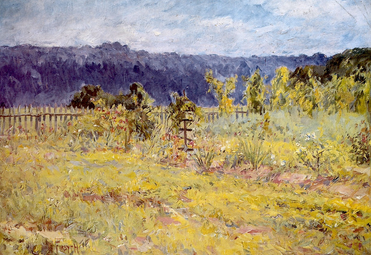 Flower Garden, Cedar Farm, vintage artwork by William Forsyth, 12x8" (A4) Poster