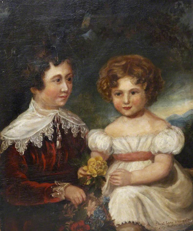 Ernest Lane and His Sister, vintage artwork by Henrietta Chatterton, A3 (16x12") Poster Print