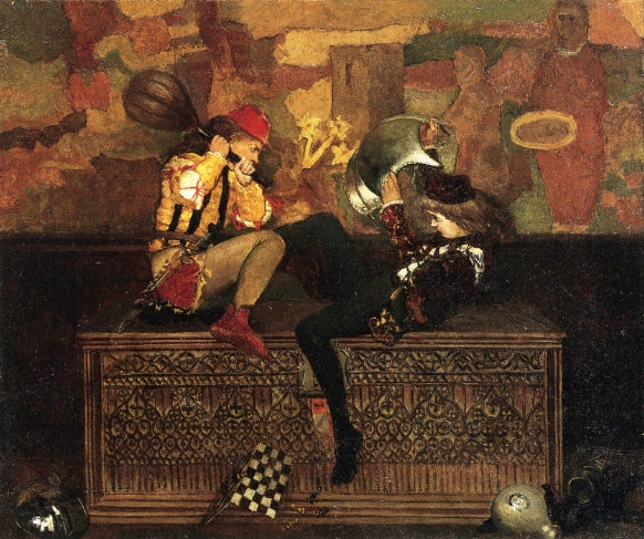 The Chess Game: No. 2 of a Pair, vintage artwork by Edwin Howland Blashfield, 12x8" (A4) Poster