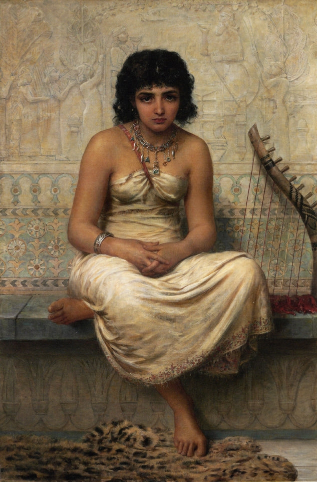 The Assyrian Captive, vintage artwork by Edwin Long, RA, 12x8" (A4) Poster