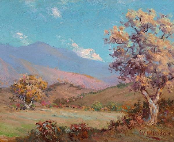 Fall Trees, Blue Mountains, vintage artwork by William Lees Judson, 12x8" (A4) Poster