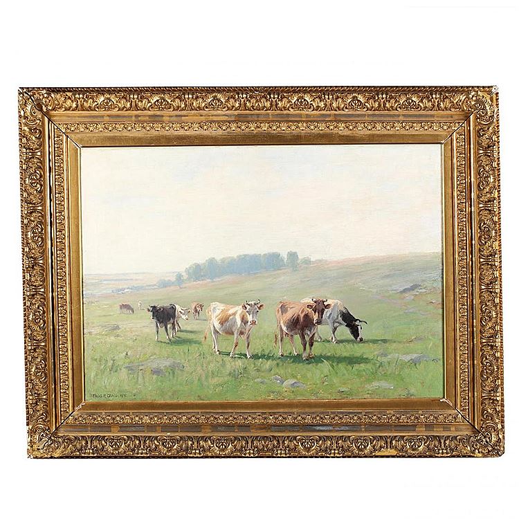 Upland Pasture, vintage artwork by Thomas Craig, 12x8" (A4) Poster