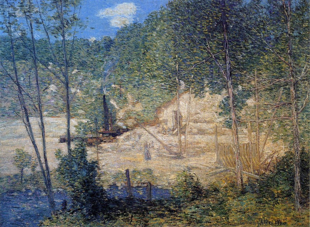 The Building of the Dam by Julian Alden Weir,A3(16x12")Poster