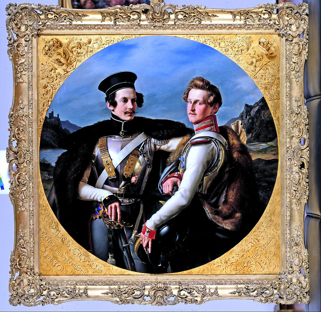 Double Portrait of Princes Friedrich Wilhelm of Prussia and Wilhelm zu Solms-Braunfels, vintage artwork by Friedrich Wilhelm Schadow, 12x8" (A4) Poster