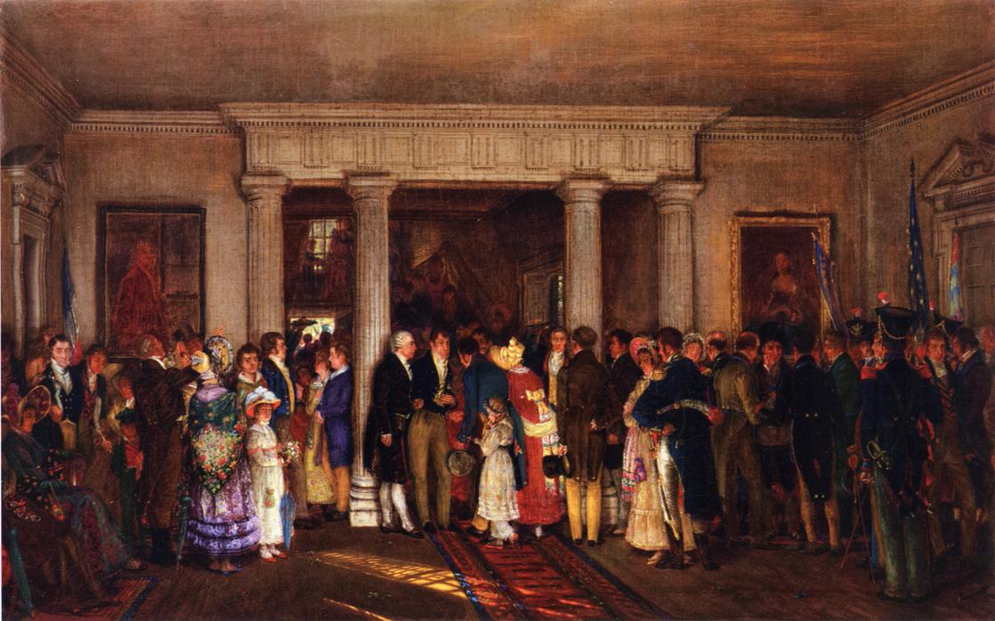 The Lafayette Reception, vintage artwork by Edward Lamson Henry, 12x8" (A4) Poster