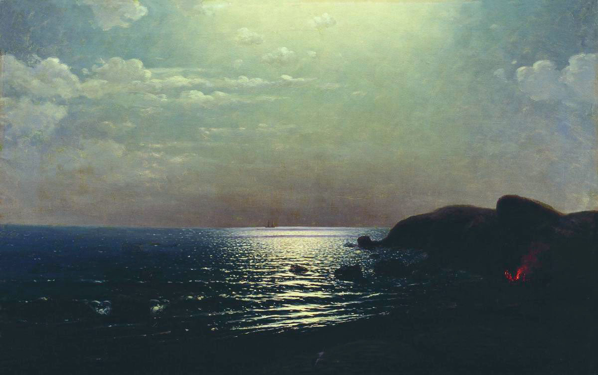 The Black Sea, vintage artwork by Arkhip Ivanovich Kuindzhi, 12x8" (A4) Poster