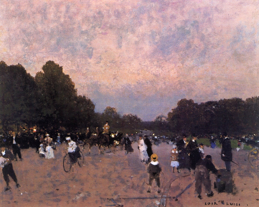 L'Avenue du Bois de Bologne, vintage artwork by Luigi Loir, 12x8" (A4) Poster