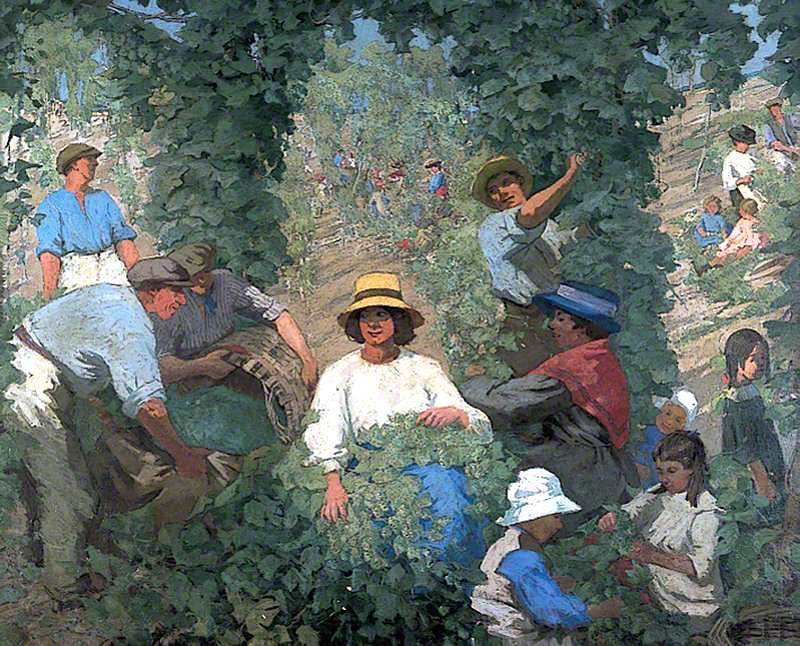 Hop Picking by Cecilia Carpmael,16x12(A3) Poster