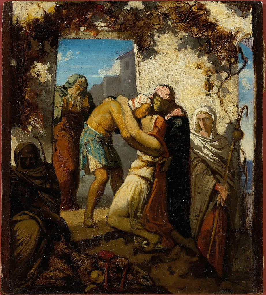 A Scene from the Story of Tobit, vintage artwork by Henri Lehmann, A3 (16x12") Poster Print