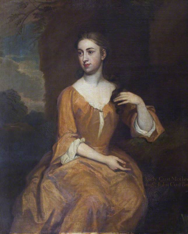 Anne Brownlow, Lady Cust, vintage artwork by Sir Godfrey Kneller, BT., 12x8" (A4) Poster