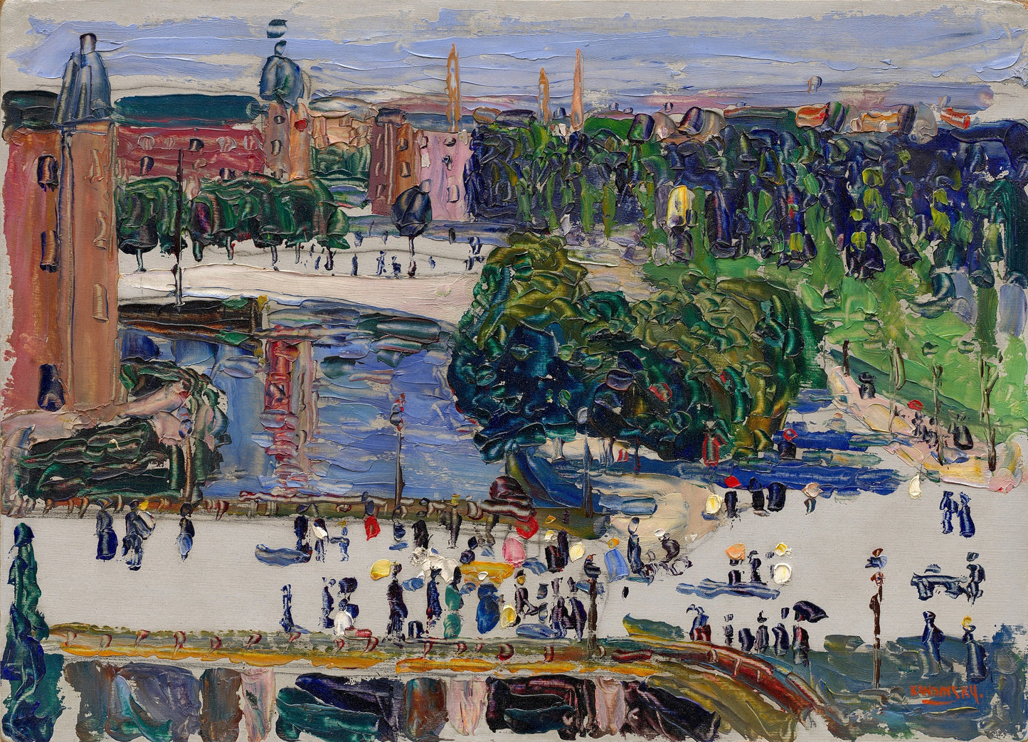 Amsterdam - View from the Window, vintage artwork by Wassily Kandinsky, 12x8" (A4) Poster