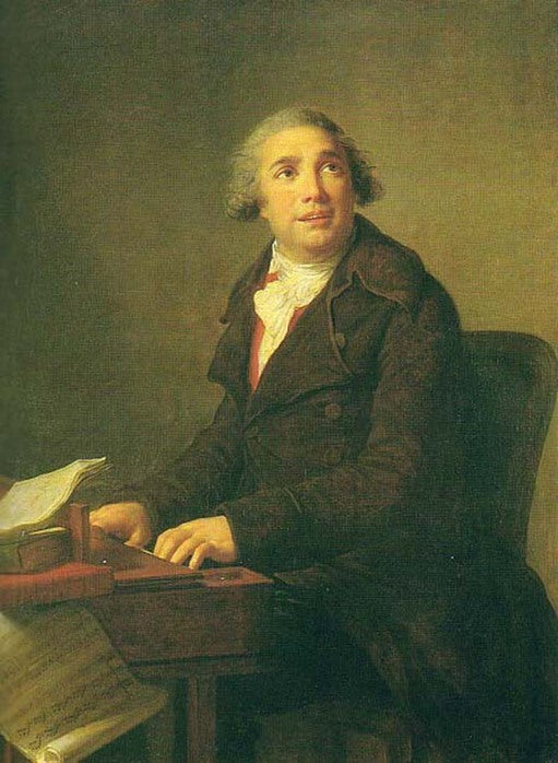Giovanni Paisiello, vintage artwork by Élisabeth Vigee-Lebrun, 12x8" (A4) Poster