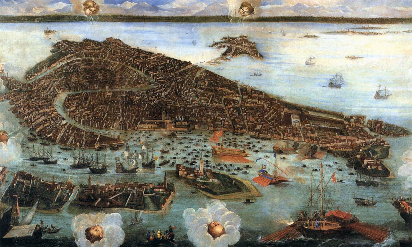 Prospective plan of Venice, vintage artwork by Joseph Heintz The Younger, 12x8" (A4) Poster