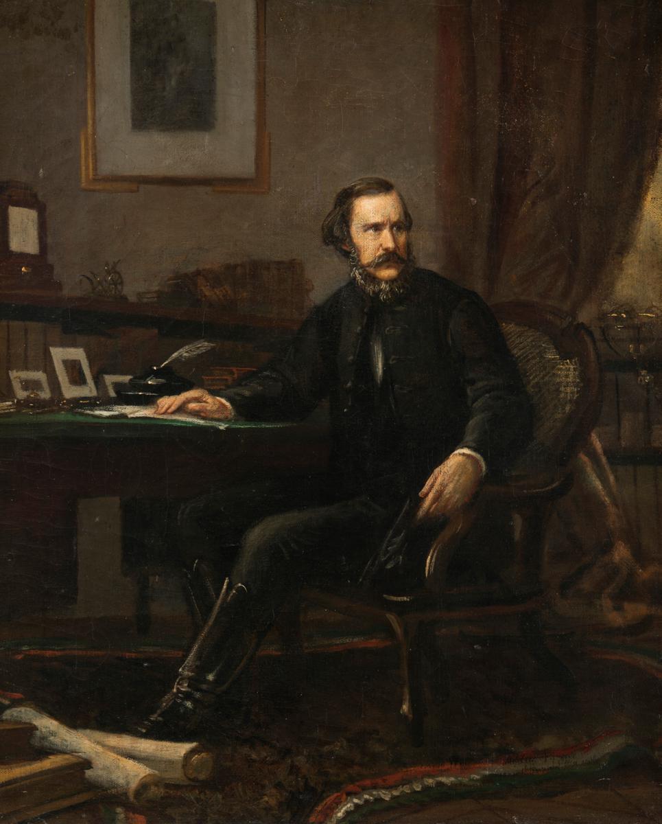 Baron József Eötvös, vintage artwork by Viktor Madarász, 12x8" (A4) Poster