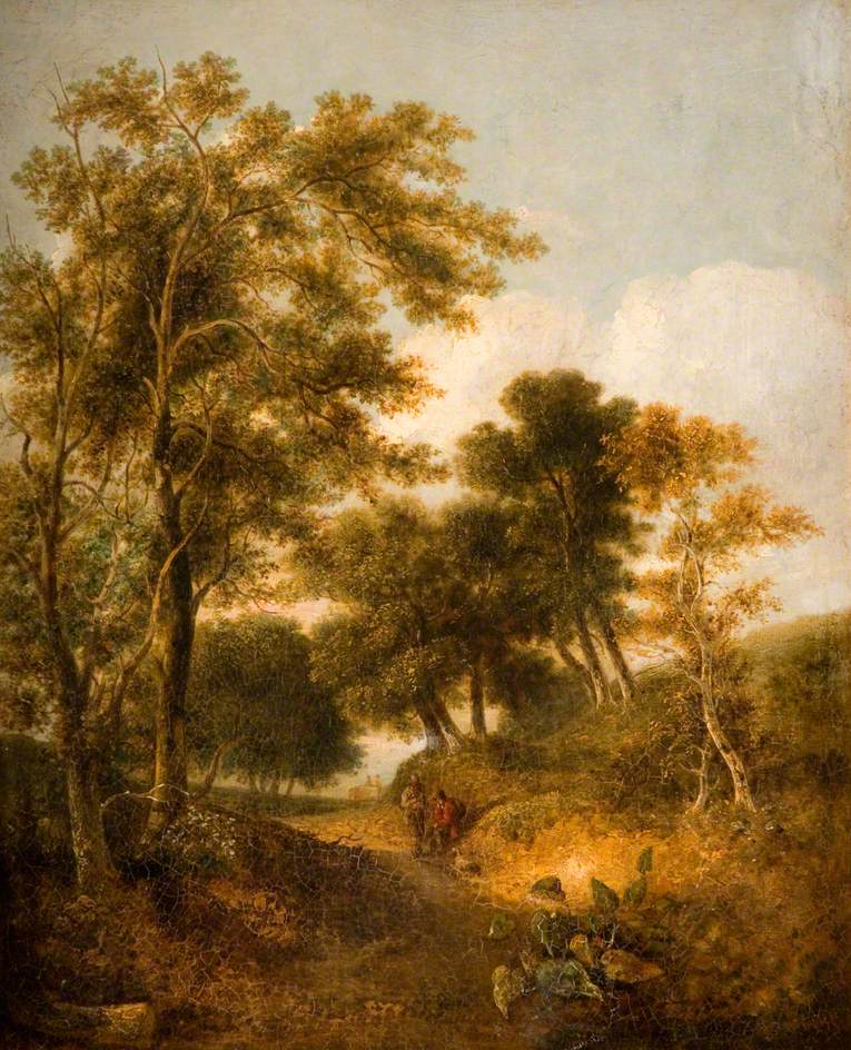 Lane near Norwich, vintage artwork by John Crome, 12x8" (A4) Poster