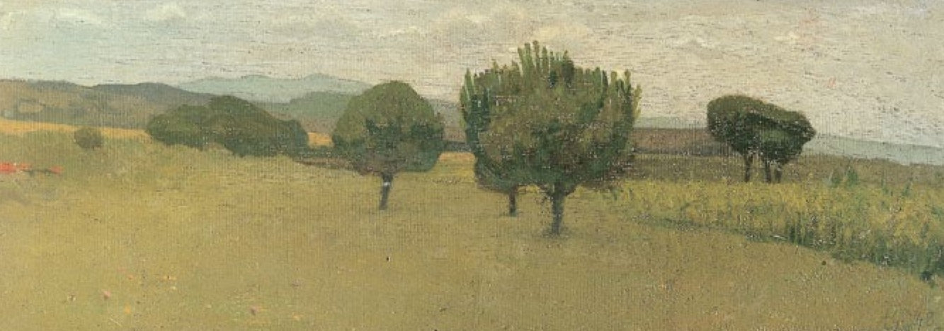 Landscape at Castiglioncello, vintage artwork by Giuseppe Abbati, 12x8" (A4) Poster