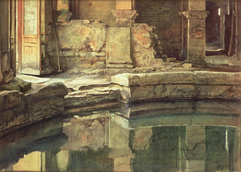 The Roman Circular Bath, vintage artwork by Sir Edward John Poynter, 12x8" (A4) Poster