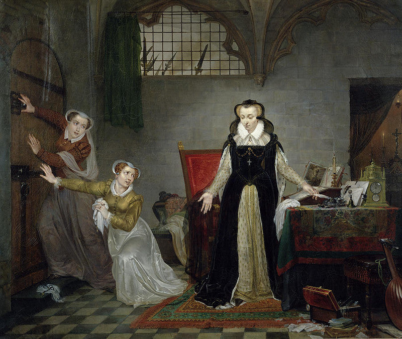 Mary Stuart Leaving For Her Execution, vintage artwork by Philippe-Jacques van Bree, 12x8" (A4) Poster