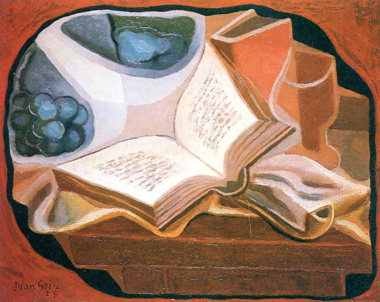 Book and Fruit Dish by Juan Gris,16x12(A3) Poster
