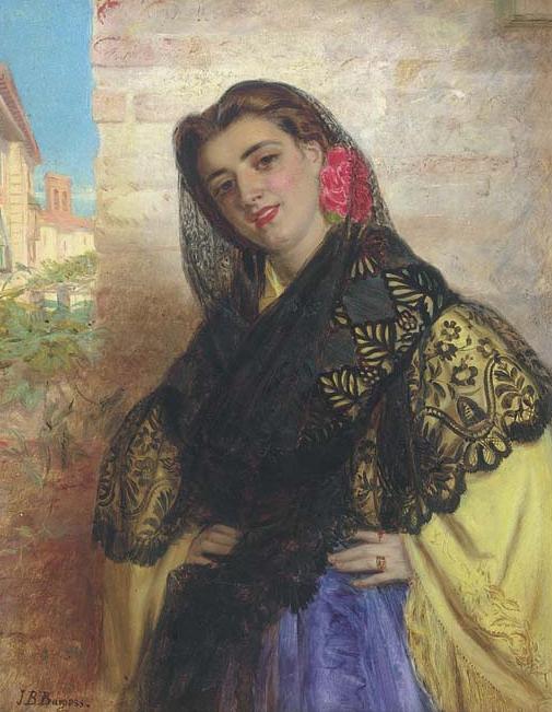 The Belle of the Village, vintage artwork by John Bagnold Burgess, 12x8" (A4) Poster