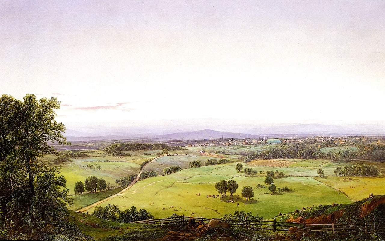 View of a Valley Town, vintage artwork by William Louis Sonntag, Sr, 12x8" (A4) Poster