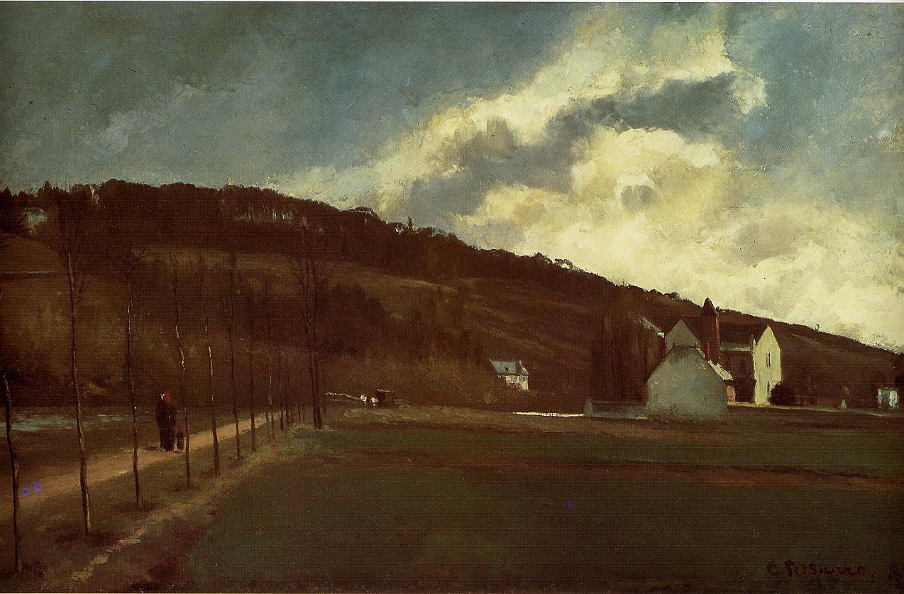 The Banks of the Marne in Winter, vintage artwork by Camille Pissarro, 12x8" (A4) Poster