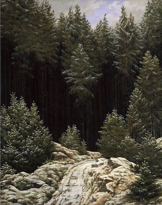 Early Snow, vintage artwork by Caspar David Friedrich, 12x8" (A4) Poster