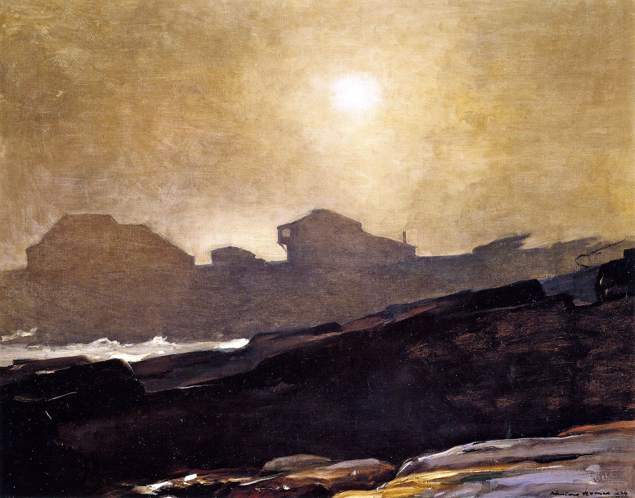 The Artist's Studio in an Afternoon Fog, vintage artwork by Winslow Homer, 12x8" (A4) Poster